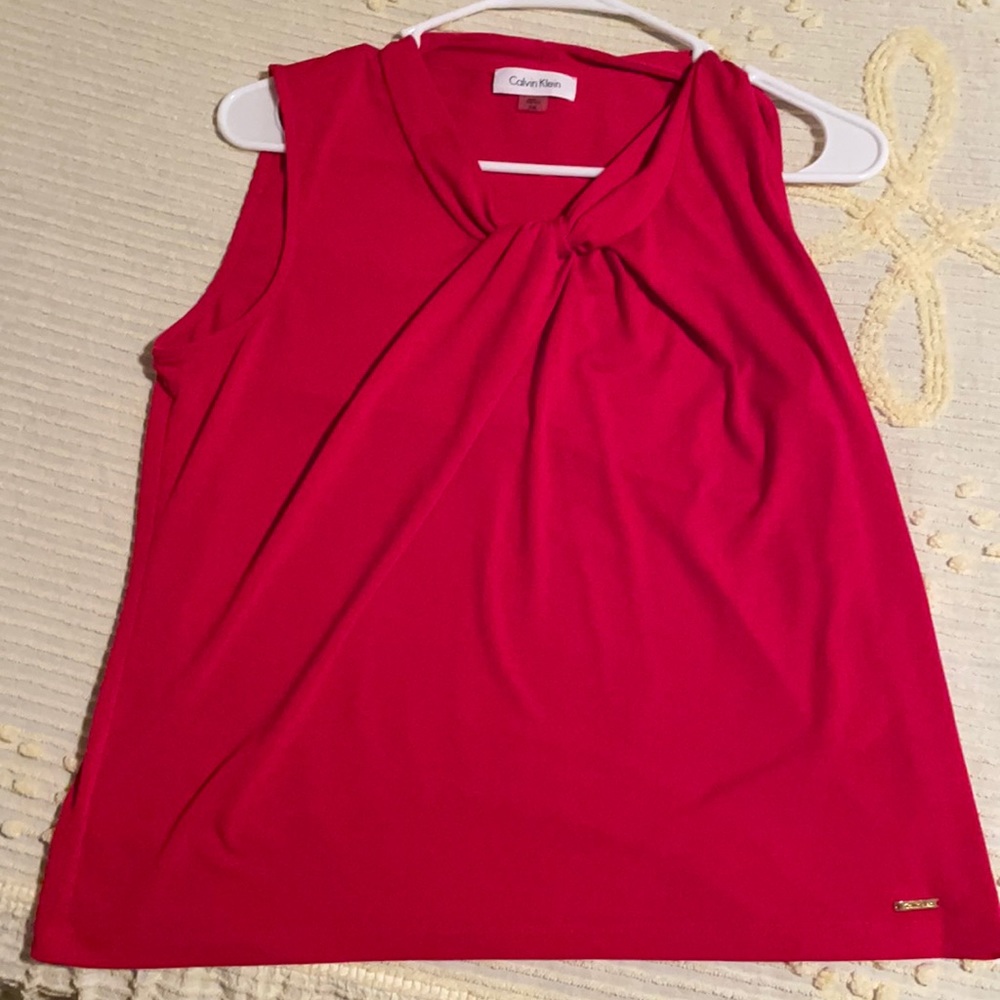 Calvin Klein tie neck sleeveless top. WORN ONCE ❤️